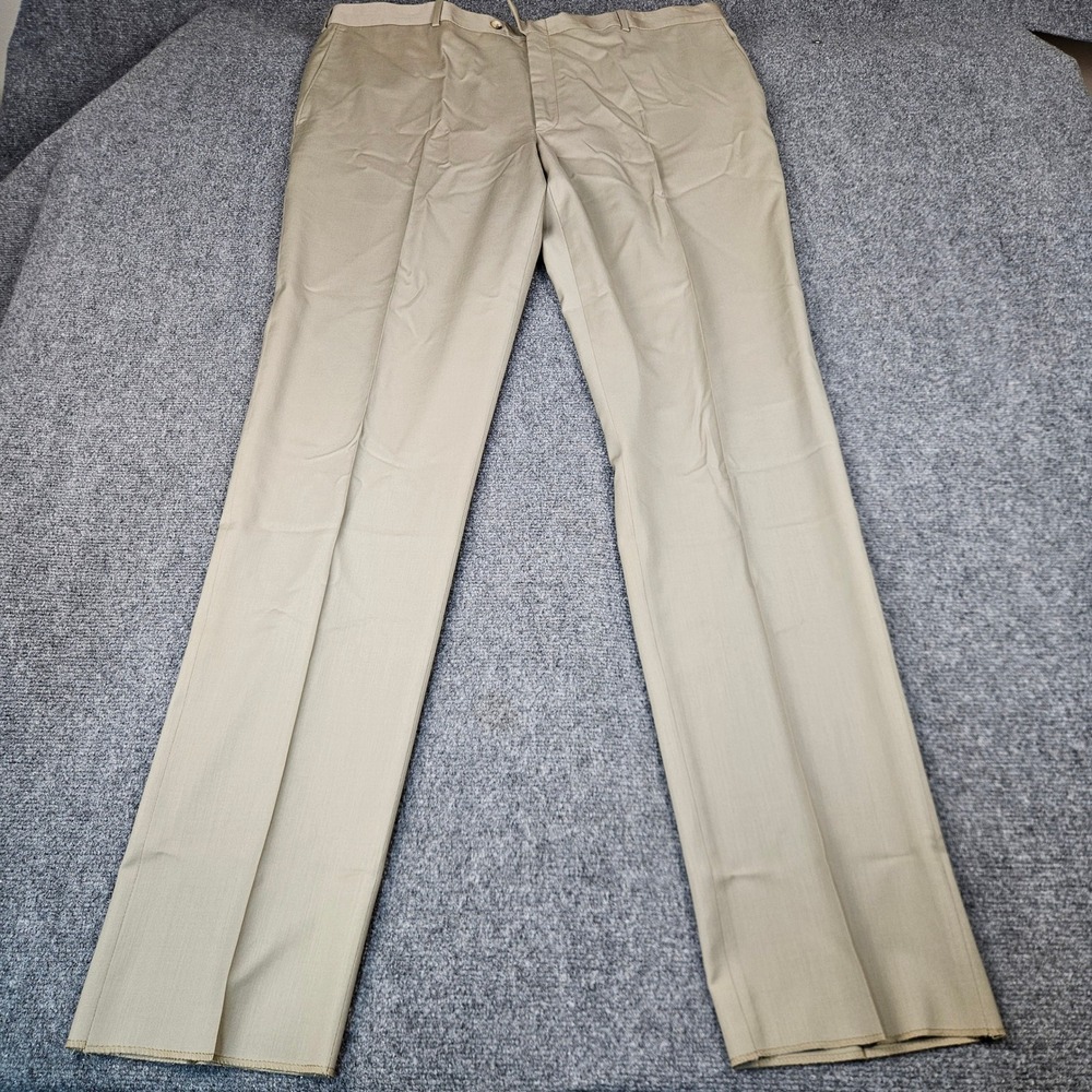 JB Britches Mens 42R Worsted Wool Dress Pants Putty Beige Italy Nordstrom Nelson